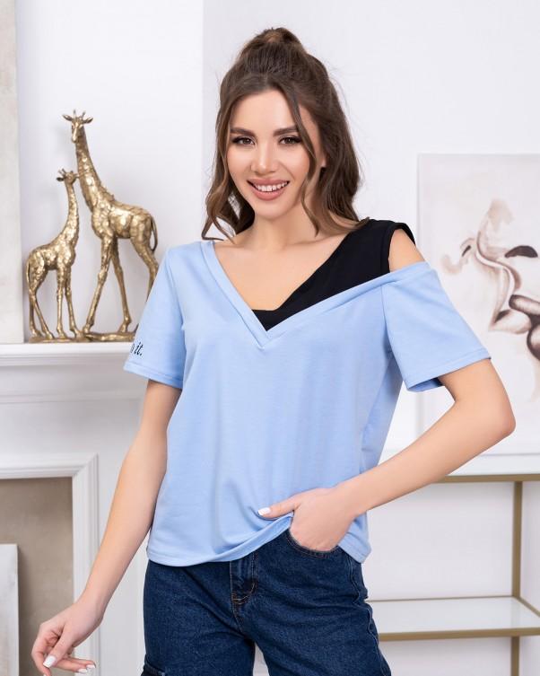 Трикотажная футболка со вставкой ISSA Plus