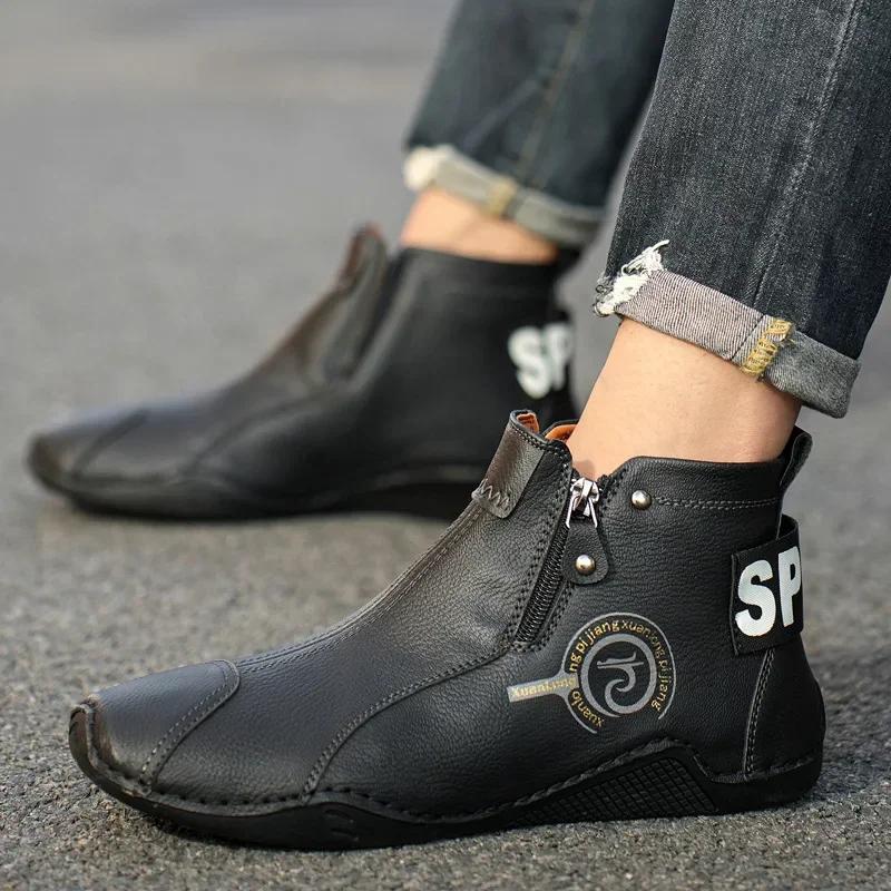 Мужские короткие ботинки осенние британские классические ретро туфли на плоской подошве из хлопка для отдыха на открытом воздухе деловые спортивные повседневные туфли zapatillas hombre