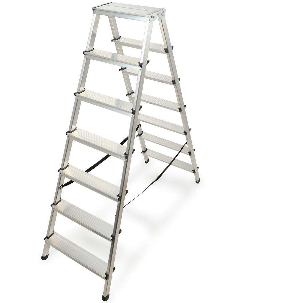 KADAX Aluminum Folding Ladder 4-8 Steps Home Strong 125kg Polish Product