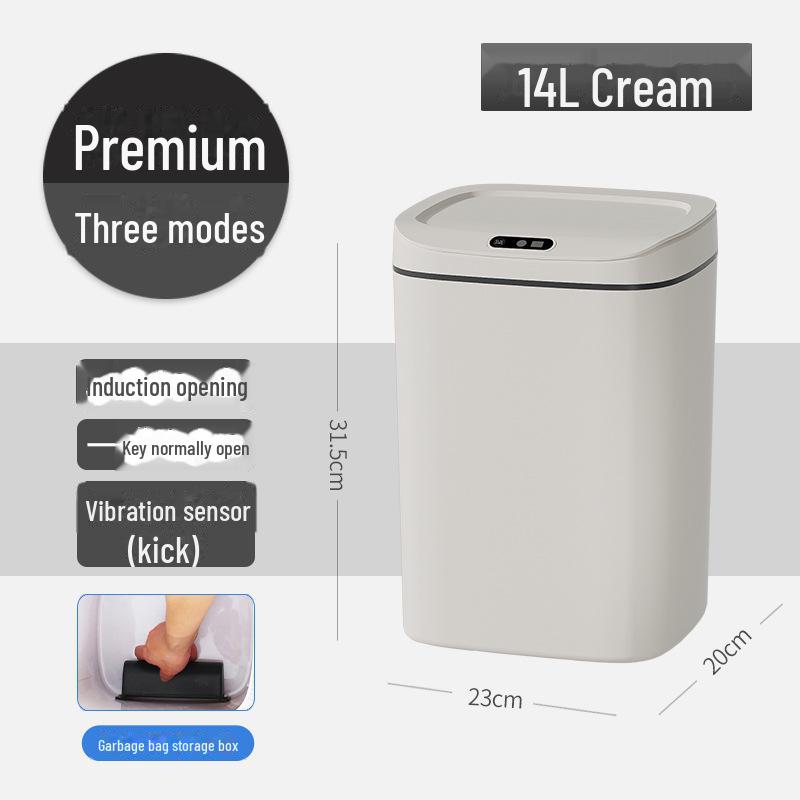 Large Capacity Smart Induction Trash Can for Kitchen and Bathroom