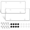 License Plate Protector 2 Pack, Clear License Plate Cover 12.08 * 6.02’’ Universal, Plate Cover For Car Plastics, Car Frame Cover Shield With