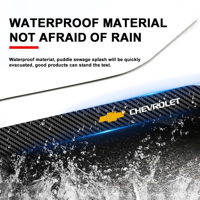 Углеродная полоса-наклейка на порог боковой юбки двери автомобиля, противоцарапающая, для тюнинга, для Chevrolet Cruze Equinox Captiva Trax Malibu Tahoe Impala Sonic