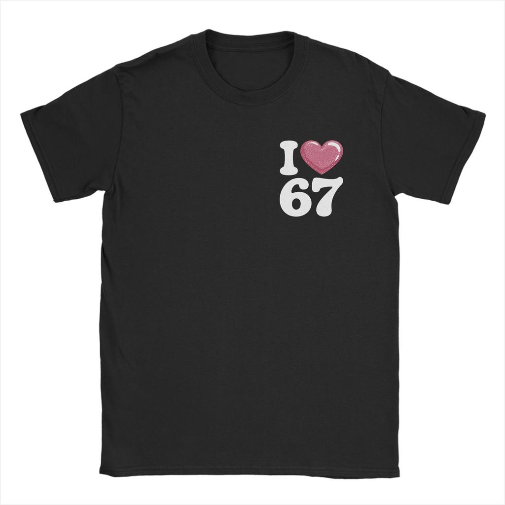 Love 67 Valentines Day TShirts for Men Vintage Pure Cotton Tee Shirt Round Collar Short Sleeve T Shirt Unique Tops