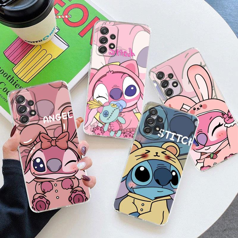 Clear Case For Samsung Galaxy A57 A37 A56 5G A36 Cases A55 A54 A35 A26 A07 A17 A16 A06 A34 A15 Soft Shockproof Cover Cute Stitch