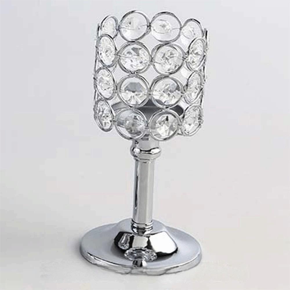 Metal Crystal Candle Holder Hollow Craft Candelabra Wedding Venue Floral Arrangements