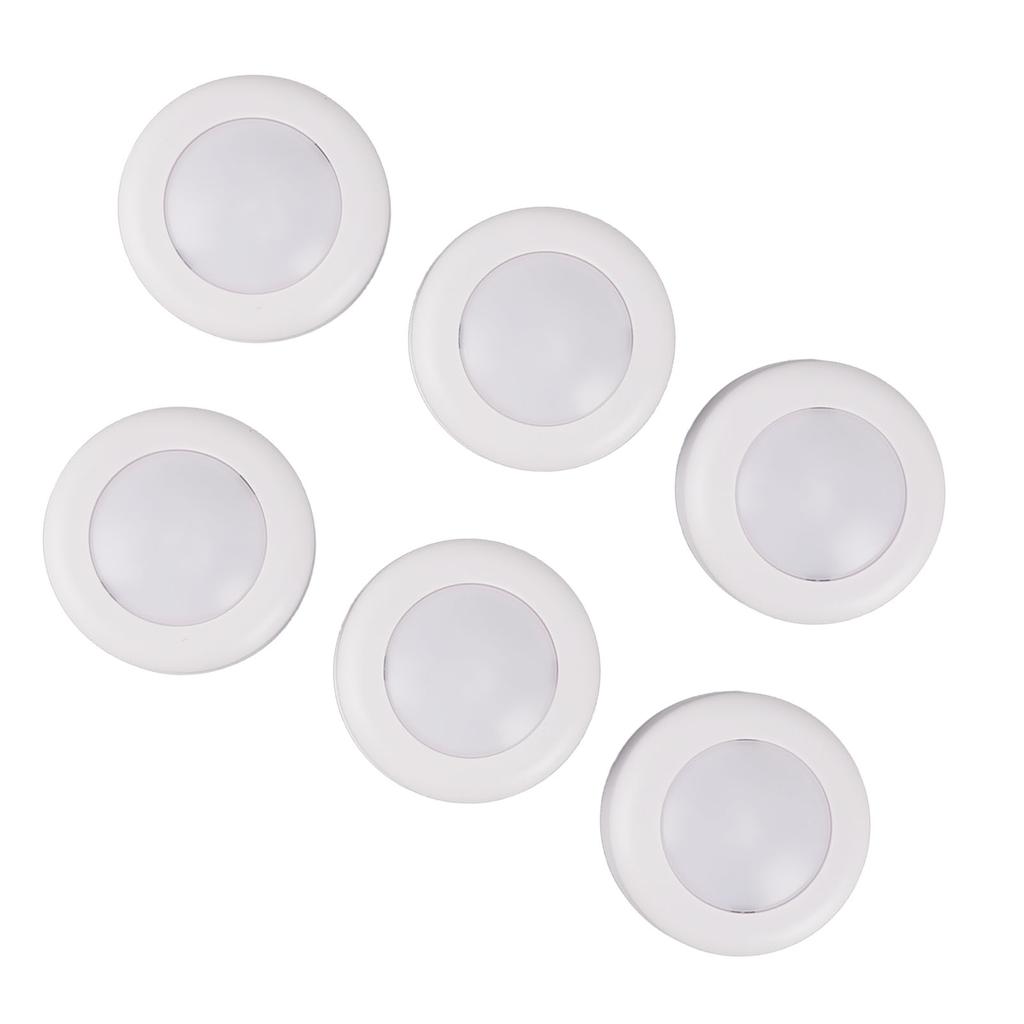 6PCS LED Puck Lights with Remote Control Dimmable Circular Lamp for Under Cabinet Closet Counter