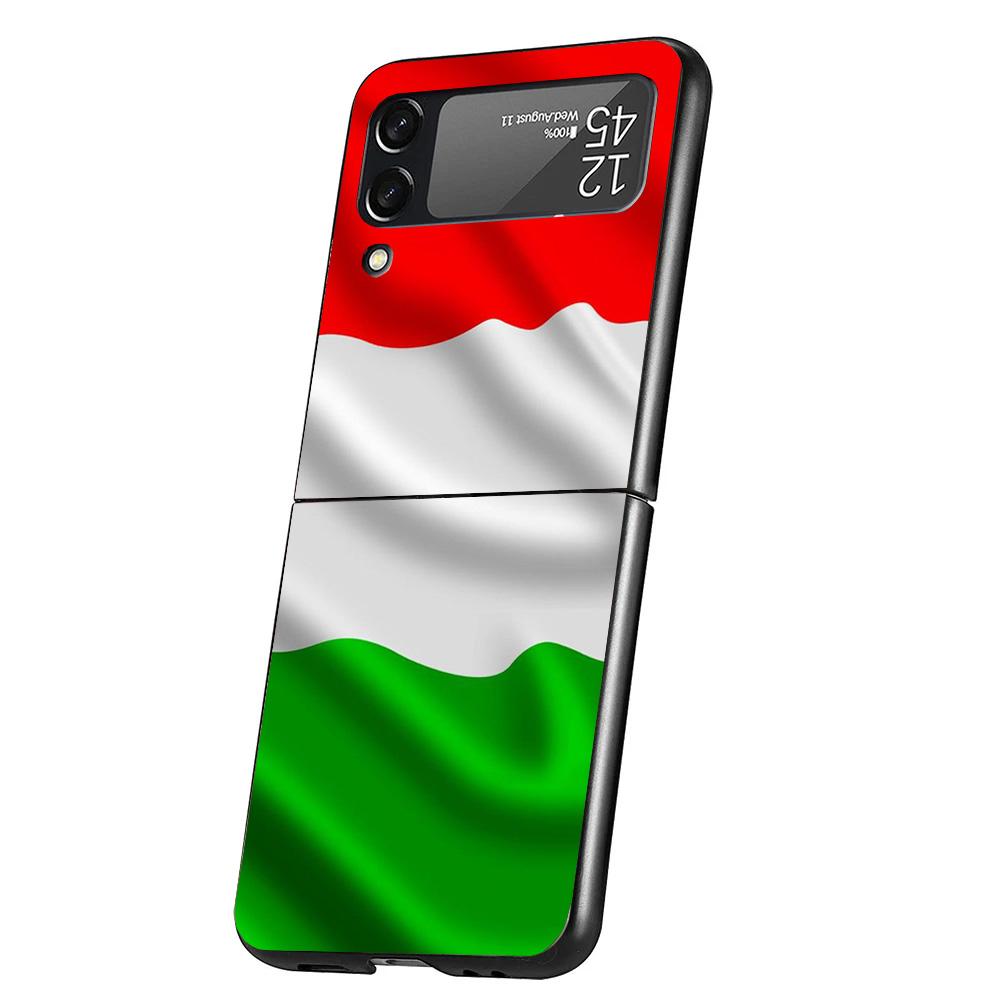 Italy Flag Cover Phone Case For Samsung Galaxy Z Flip 7 6 5 4 3 5G Flip7 Flip6 Flip5 Flip4 Flip3 Black Fundas Shell Galaxy Z Fli