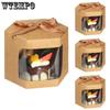 WTEMPO 4PCS Individual Bakery Boxes with Transparent Window Cupcake Containers Candy Cookie Macaron Kraft Paper Treat Boxes Gift Boxes