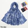 Muslim Fashion Tie-dye Modal Cotton Hijab Colorful Scarf Double Stitching Cotton Rayon Shawl Women Big Size Gradient Headscarf