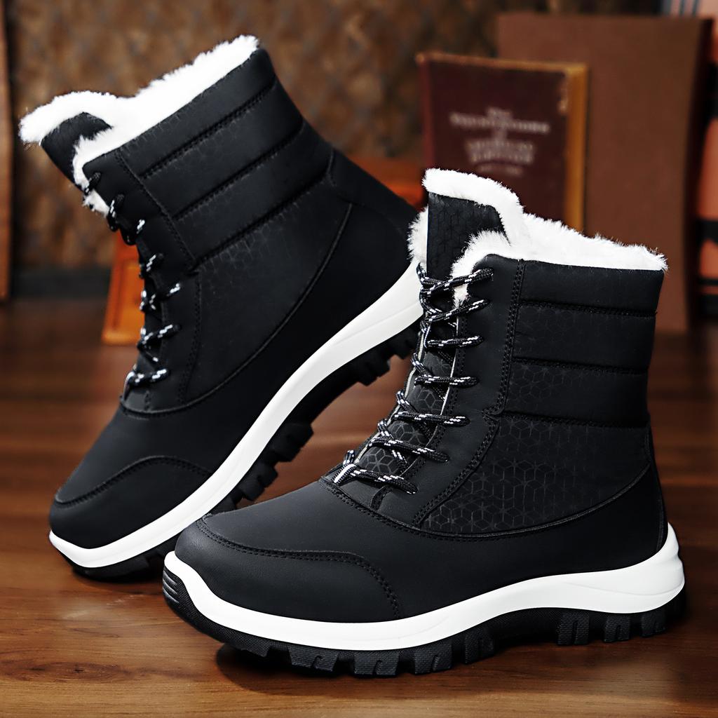 Winter Warm Snow Boots for Women Outdoor Anti-Slip Waterproof Walking Ankle Booties With Fur Lined Women's Comfortable Hiking Mid-Calf Boots Shoes