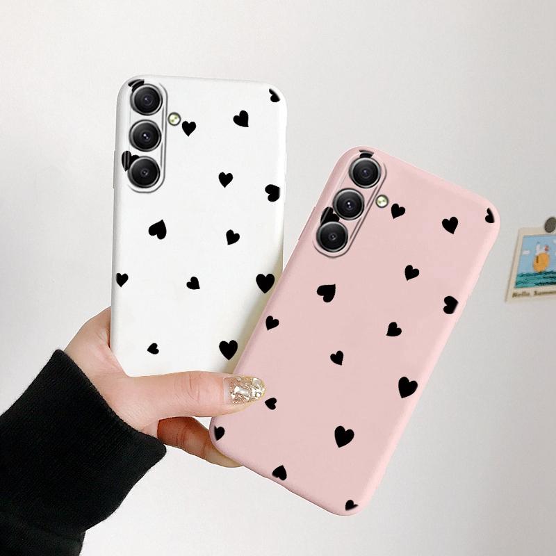 Heart Patterned Soft Silicone Case For Samsung A55 M35 S24 Xiaomi Redmi Note 13 Pro 13C iPhone Huawei Honor Realme Camera Protective Shockproof Cover