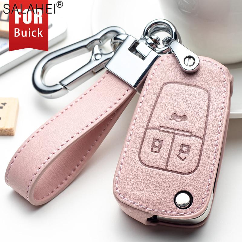 AABHI1 Leather Car Key Case Cover Fob For Chevrolet Cruze Aveo Trax Opel Astra Corsa Meriva Zafira Antara J Mokka Insignia For Buick