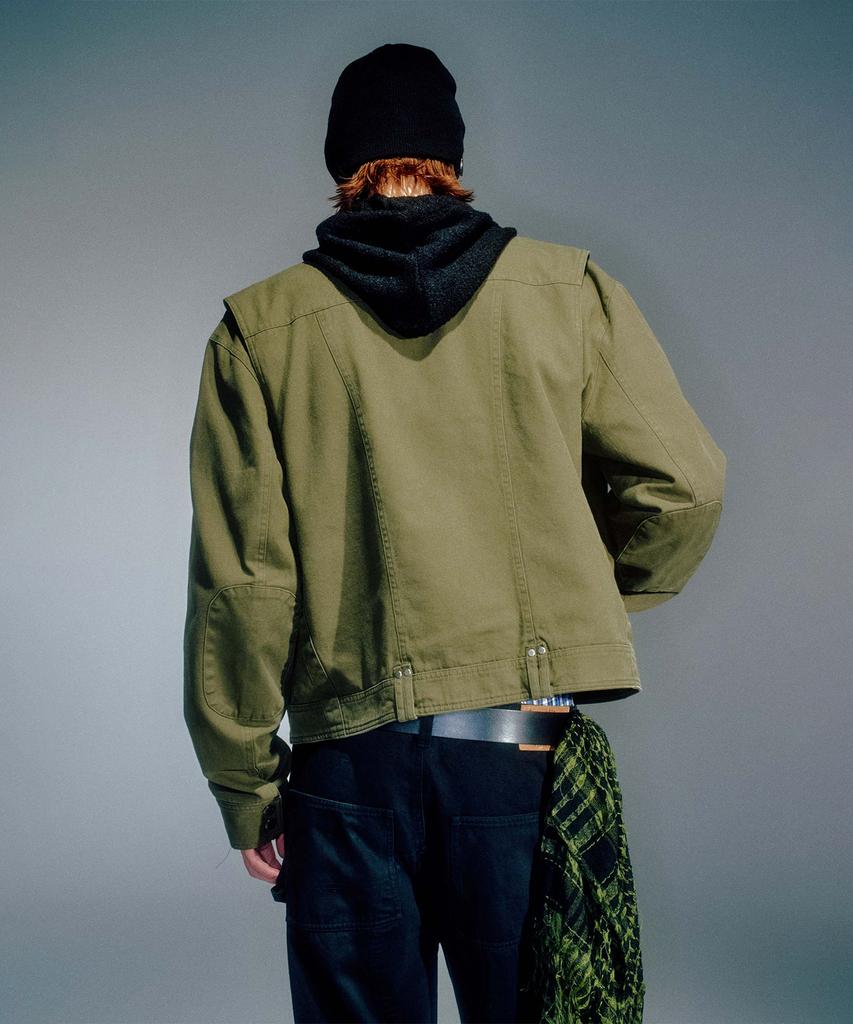 Vacant Archive Men Lewis Rider Eyelet Jacket Khaki