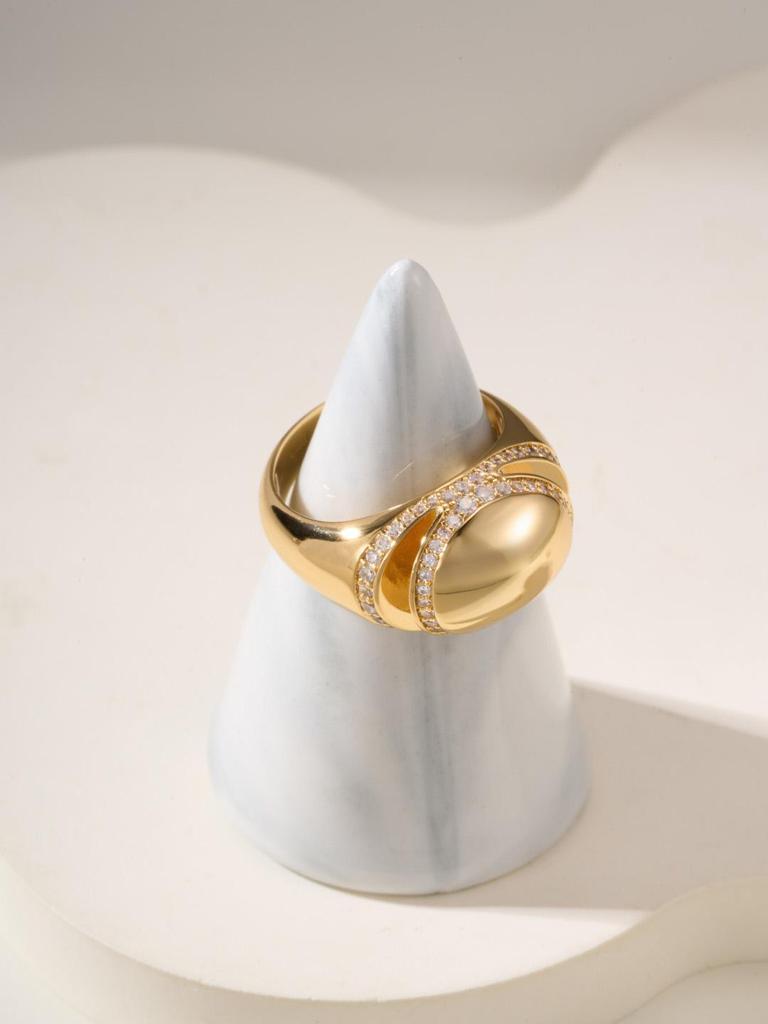 Кольцо двух цветов «Маленькое золотое яйцо» Изысканное мастерство Не выцветающее и не вызывающее аллергию Подарочное украшение