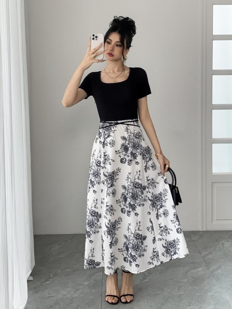 Women's Summer Floral French Slimming Long Dress - New Design Outerwear