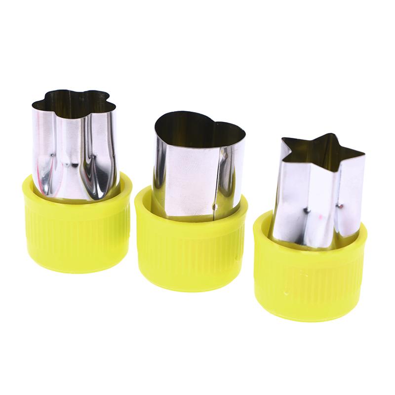 3 шт./компл. Звезда Сердце Цветок Форма Овощерезка Пластиковая Ручка Портативная Нержавеющая Сталь Нарезка Фруктов Кухонные Гаджеты