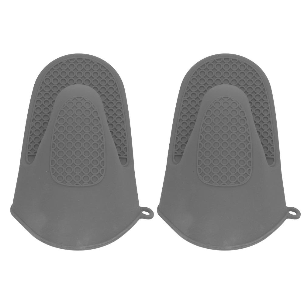 2 PCS Grey Oven Gloves Silicone Cooking Pinch Mitts Heat Resistant Silicone Oven Mitts Kitchen