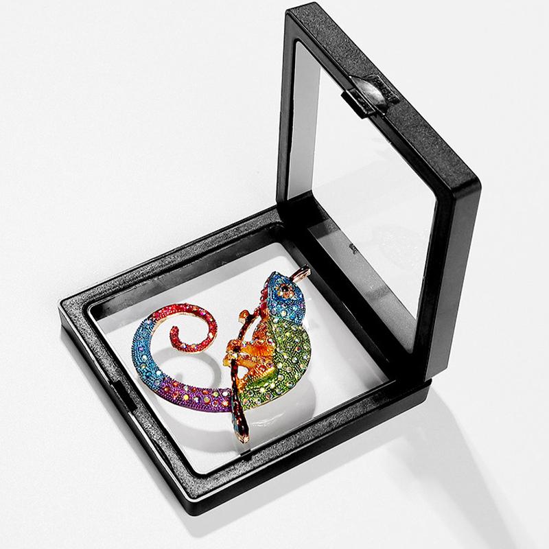 Chameleon Animal Lizard Brooch Pins Multicolor Jewelry Creative Gift for Women Fashion Office Outfit Highlight