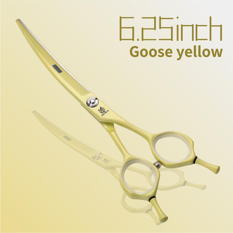 Fenice Professional JP440C Цветные 6,25 и 7,0 дюймов Изогнутые ножницы для груминга Ножницы для стрижки домашних животных для собак Кошек