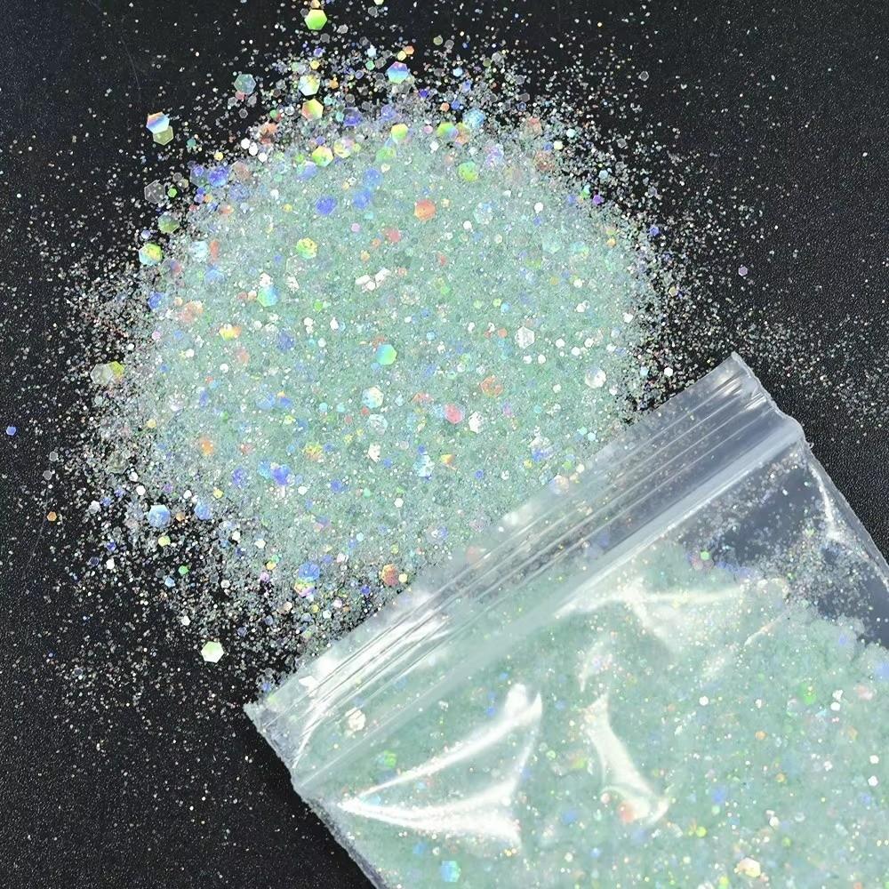 50G Holographic Nail Diamond Glitter Sequins Hexagon Holographic Glitter Polish Decoration
