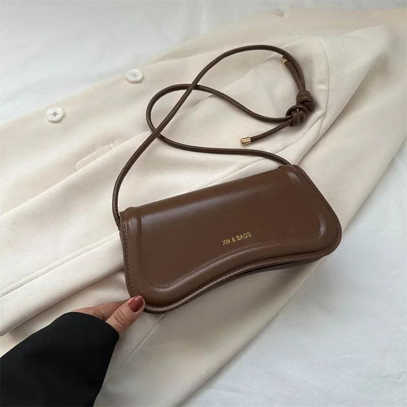 Ladies Shoulder Crossbody Bags Leather Women Underarm Bags Solid Color Small Top Handle Bags Purse Female Daily Handbags