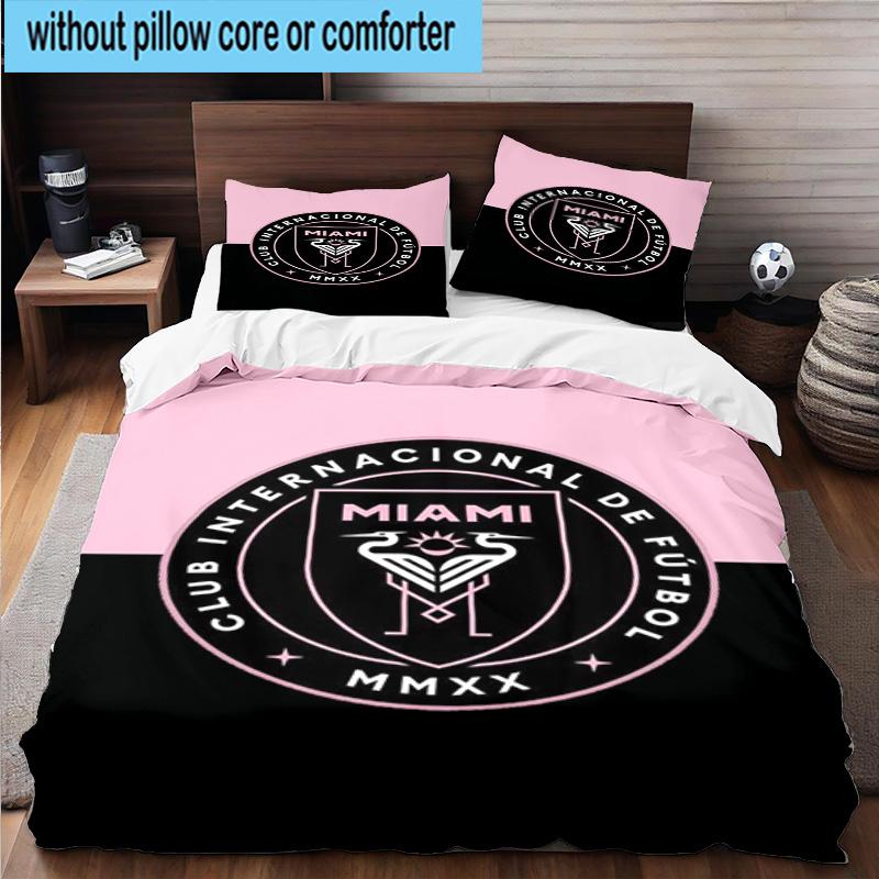 3pcs Inter Fc Emblem Printed Bedding Set Duvet Cover Closure Includes 1 Duvet Cover & 2 Pillowcases Bedding Sets Home Decor Gifts