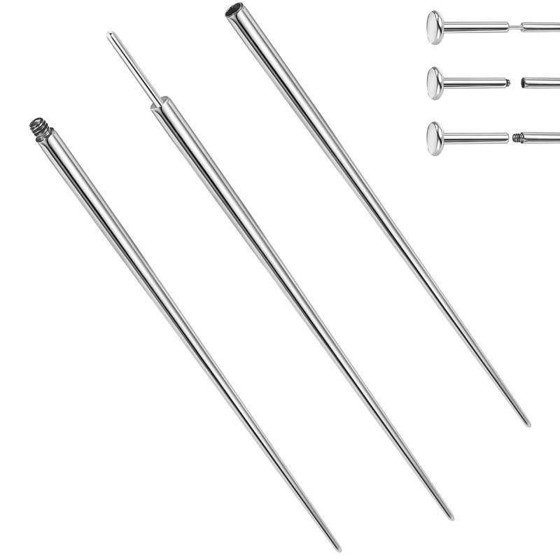 Stainless Steel Titanium Curved Piercing Taper Tool Earring Applicator Professional Puncture Straight/Curved Pole Earring Tool
