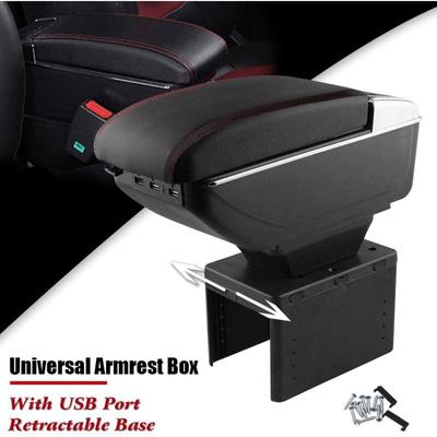 Подлокотник Коробка Передняя центральная консоль с зарядкой 7 USB-портов Встроенная светодиодная подсветка Универсальный держатель для чашки