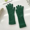 2022 корейские длинные перчатки женские зимние вязаные перчатки с кроликом на палец Рождество толстые теплые перчатки