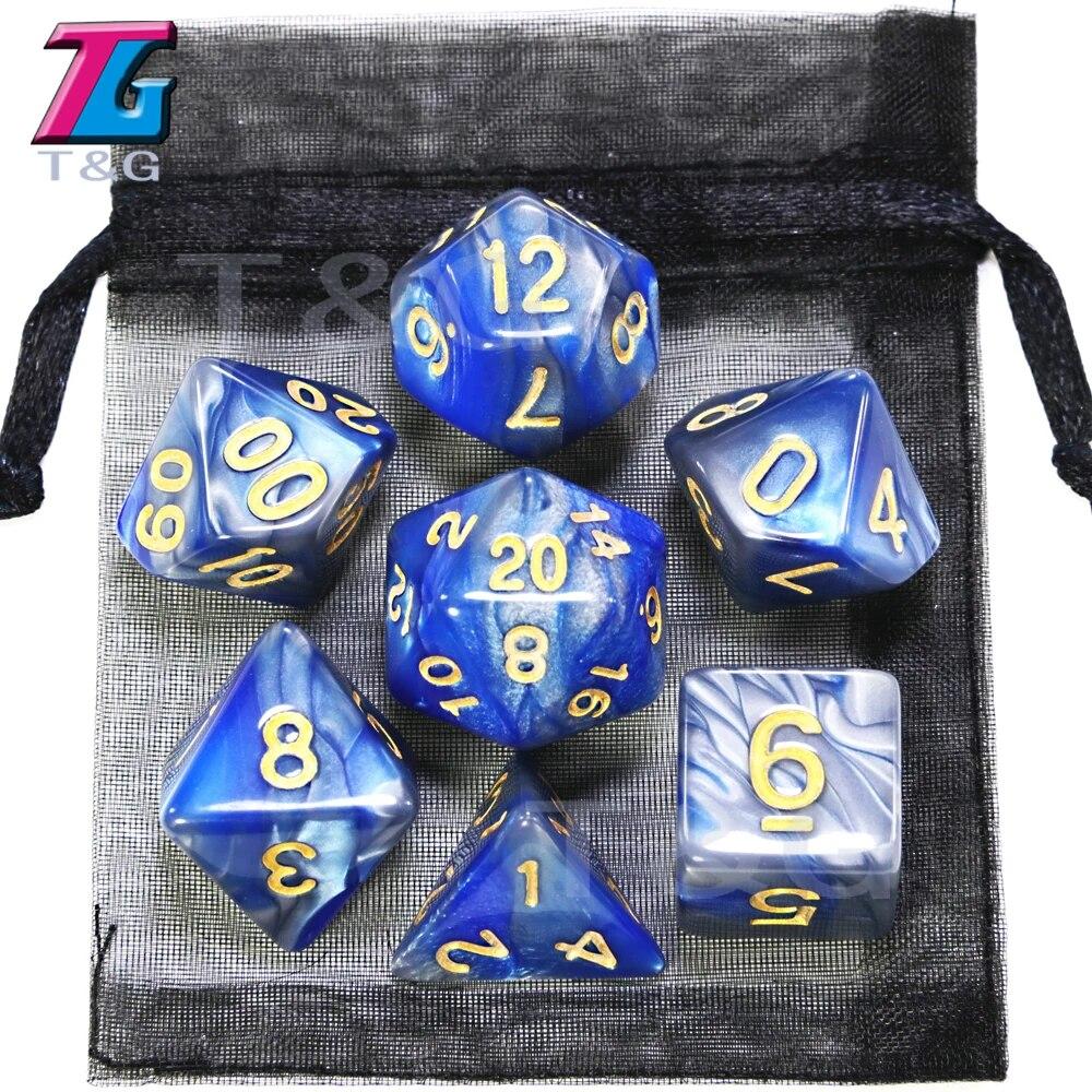 Игровые кости DND, ролевые игральные кости, набор кубиков для смешивания цветов с сумкой, 9 различных стилей, доступных для портативных игрушек, DND, RPG, TRPG, игры