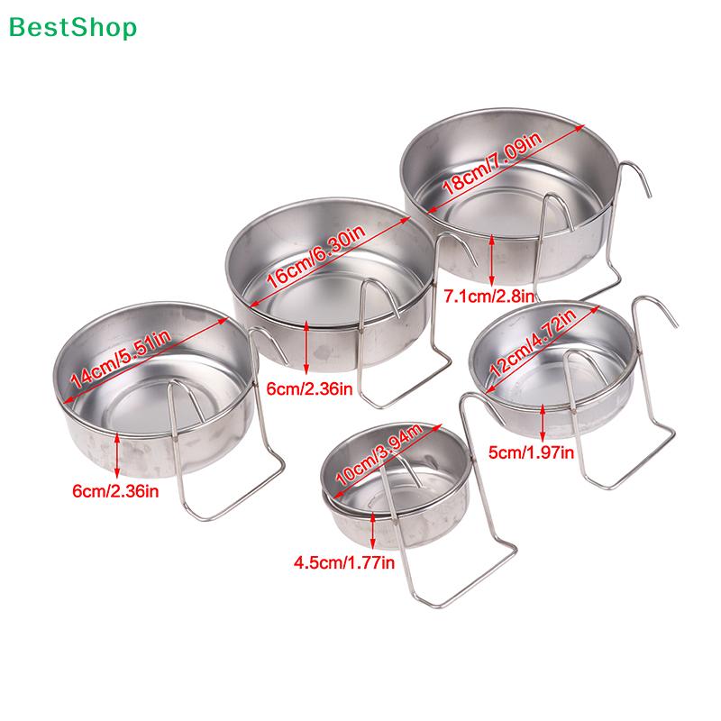 Anti-Spill Pet Feeding Bowls - Durable Stainless Steel with Hooks for Crates & Cages