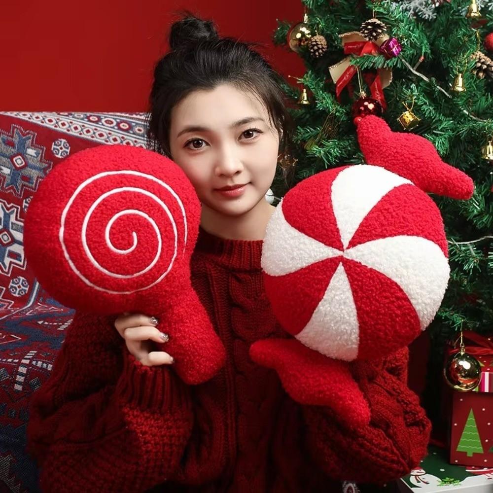 Red Christmas Cartoon Pillow Plush Pillow Cushions New Red Decoration Pillow  Christmas