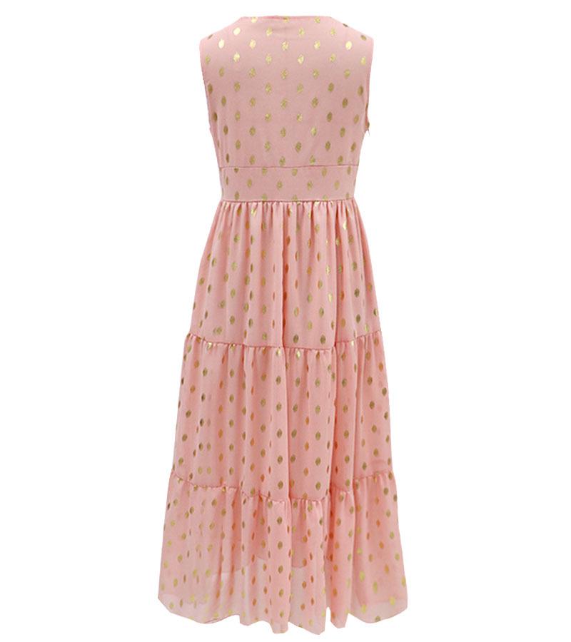 Летнее женское сексуальное шифоновое миди-платье без рукавов с глубоким V-образным вырезом