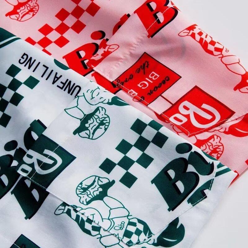 Мужская рубашка в стиле ретро, ​​мужской летний наряд, студенческий свободный крой, нишевый дизайн, повседневный мужской топ, верхняя одежда, пляжный топ