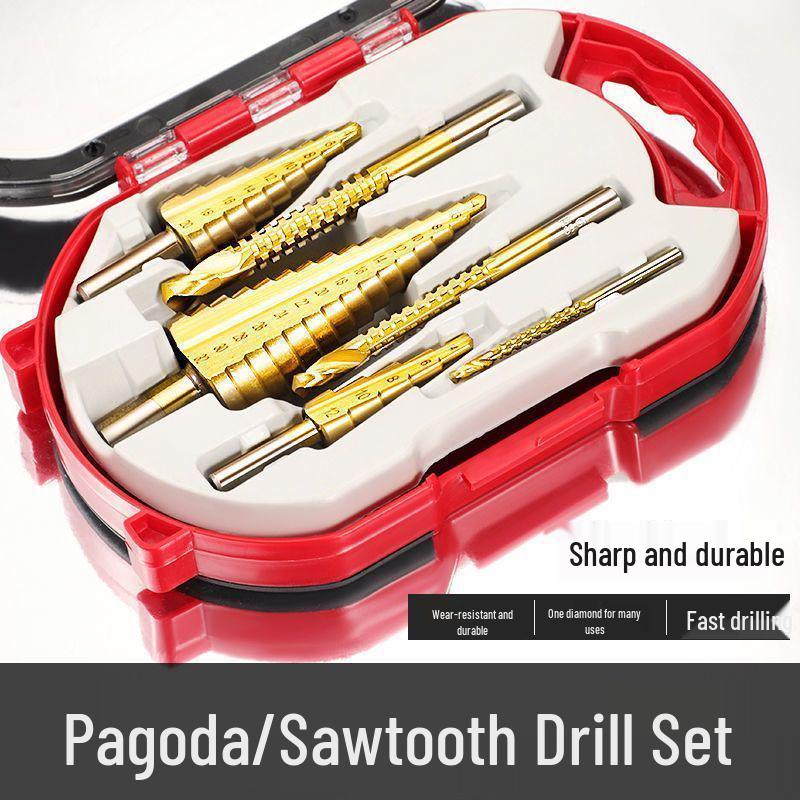 Набор кобальтовых ступенчатых сверл-пагод - Многофункциональная металлическая коронка и башенная развертка для деревообработки