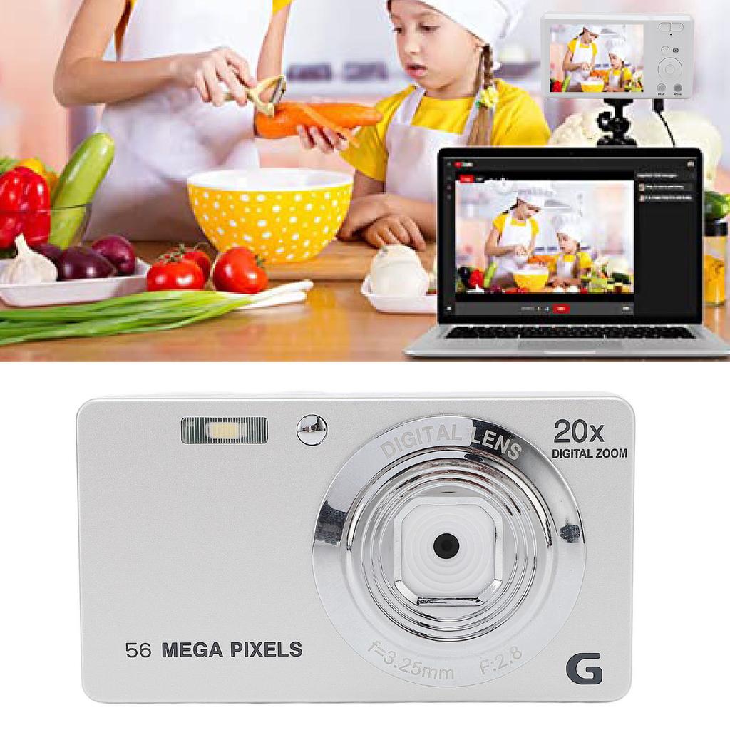 Digital Camera with Fill Light 20 Filters Speaker 2.7inch IPS Color Screen 4K 56MP 20X Zoom Anti Sha