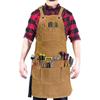 Men's Woodworking Apron With Double Layer Pockets And Thickened Canvas Tool Adjustable Shoulder Protection Work Apron