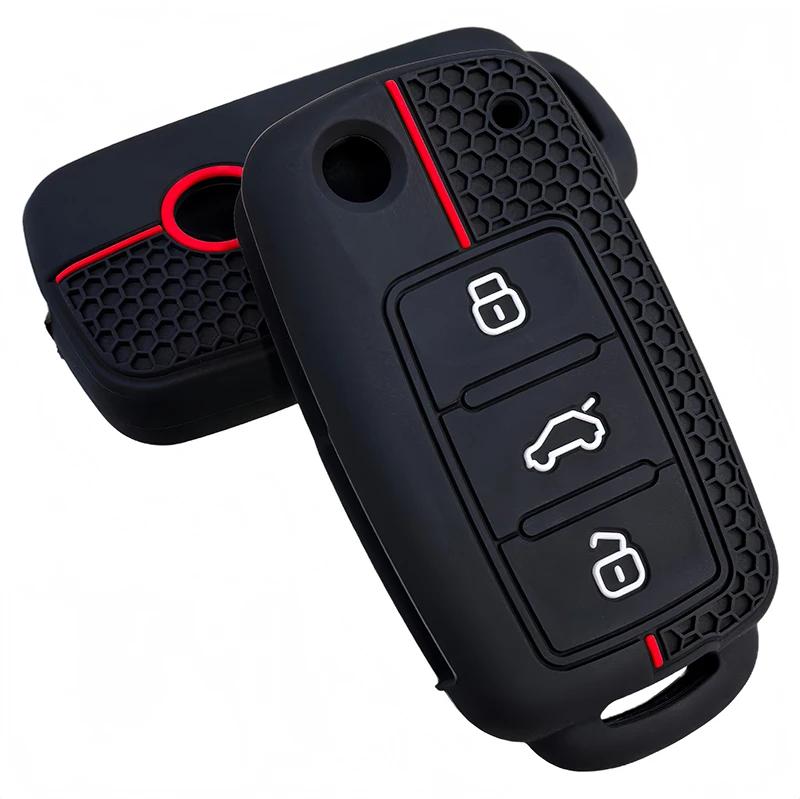 Силиконовый чехол-обложка для автомобильного ключа для Vw Volkswagen Polo Golf Passat Beetle Tiguan Jetta Seat Leon Altea Skoda Octavia Kodiaq