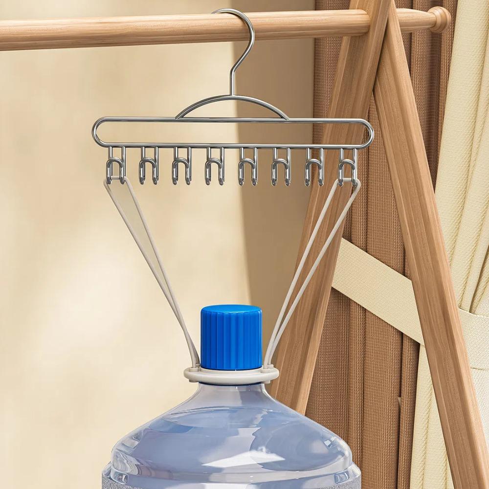 8 Hooks Underwear Storage Hangers Non Slip Space Saving Tie Hats Organizer Rack Metal Wardrobe Clothing Storage Bra Hanger Home