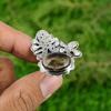 Gift For Her Natural Smoky Quartz Stackable Adjustable Ring 925 Silver