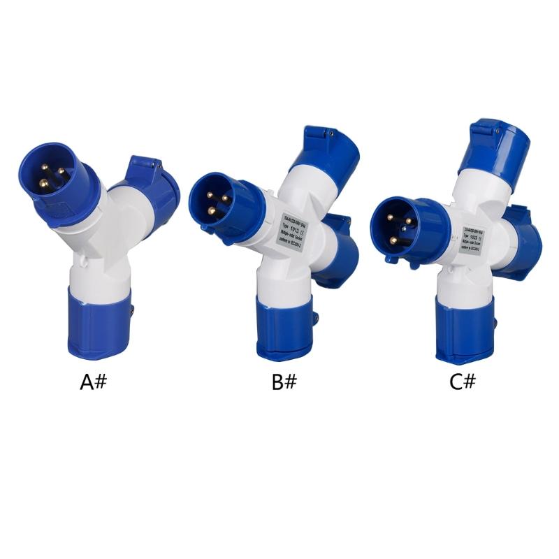 16A 2/3-ходовой разветвитель, устойчивый к коррозии, электрический сетевой адаптер для подключения караванов, автодомов