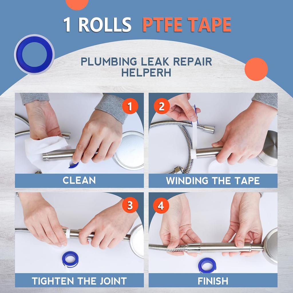 PTFE Water Pipe Tape Oil-free Sealing Tape Fitting Thread Seal Tape White Pipe Thread Seal Raw Material Tape Home Essential