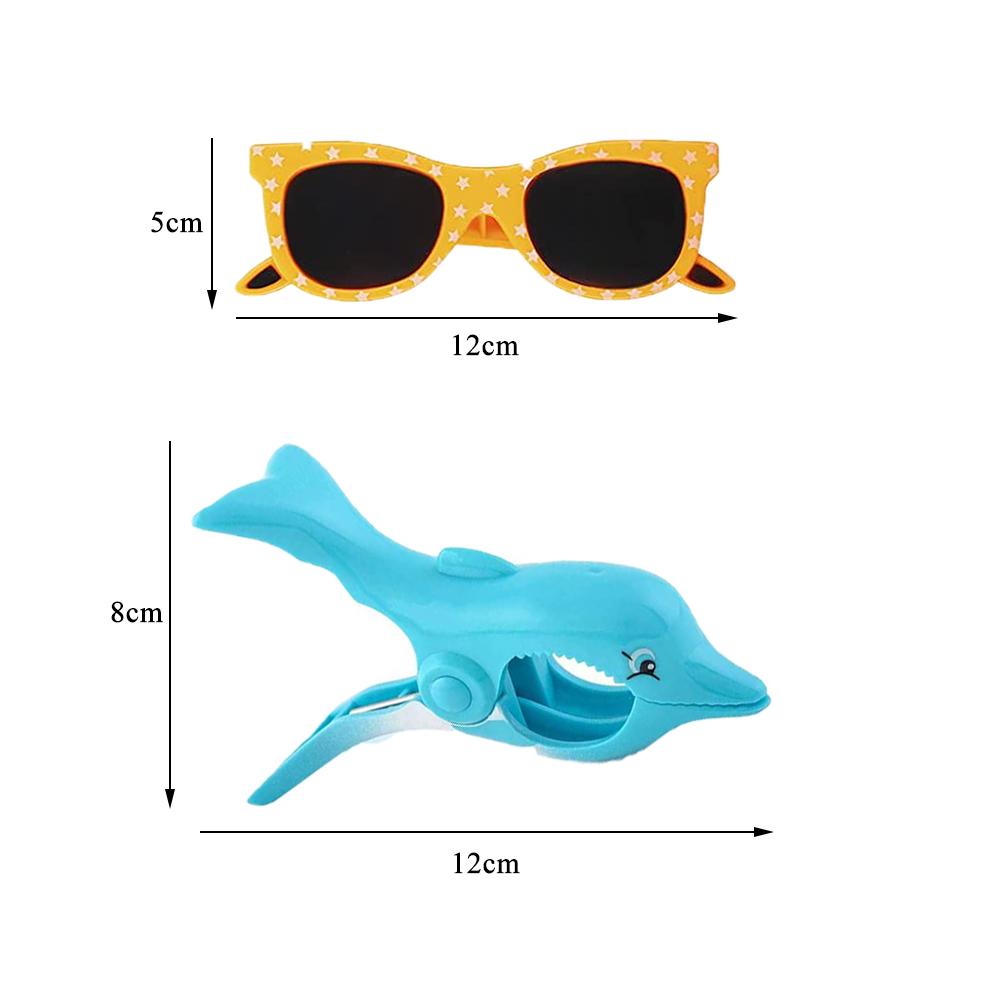 Зажимы для пляжных полотенец для патио и бассейна включают тапочки для солнцезащитных очков Flamingo Dolphin