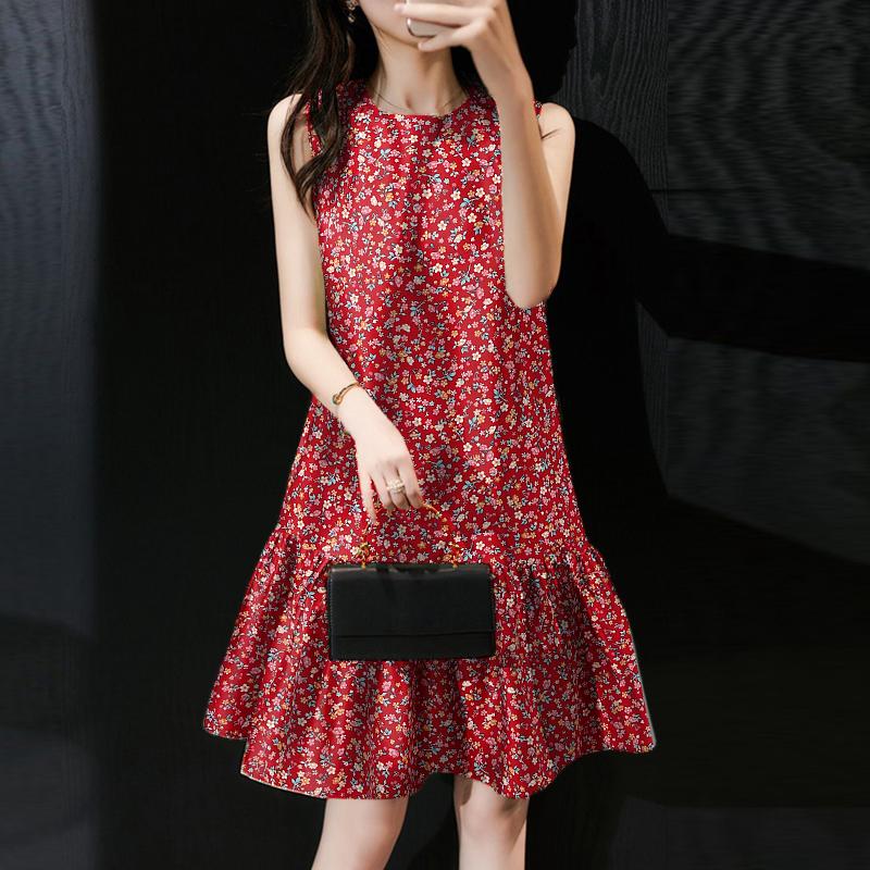 ZANZEA Womens Casual Floral Print Summer Sleeveless Dress