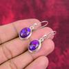 Серьги из фиолетовой меди и бирюзы, ювелирные изделия из цельного серебра 925 пробы, серьги с драгоценными камнями, подарок для нее, изящные ювелирные изделия ручной работы
