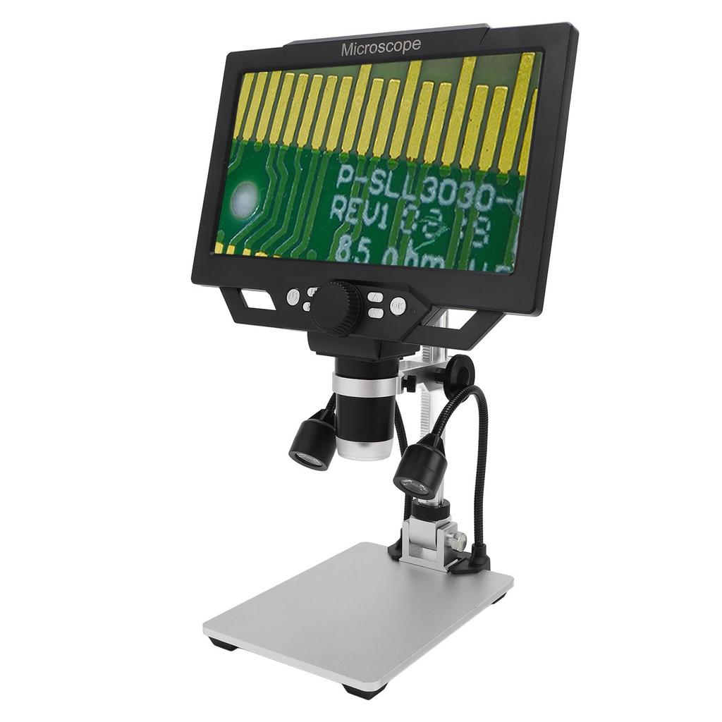 9-дюймовый ЖК-цифровой микроскоп 12 МП 1600-кратное увеличение 1080P Микроскоп для монет Лупа для растений камней печатных плат