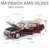 1/24 Модель игрушечного автомобиля Maybach AMG S600, Литой металлический миниатюрный, Инерционный, Со звуком и светом, Коллекционный, Свободный ход, Подарок для мальчика
