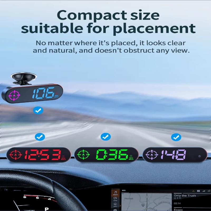 G29 GPS Проекционный дисплей на лобовое стекло Предупреждение о скорости в реальном времени Функция компаса Портативный автомобильный аксессуар для водителей в путешествиях
