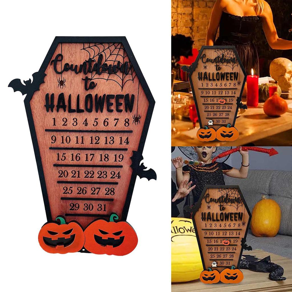 Обратный отсчет до Хэллоуина, деревянный гроб, адвент-календарь, тыква, 31 день, календари обратного отсчета на Хэллоуин для детей, домашний декор