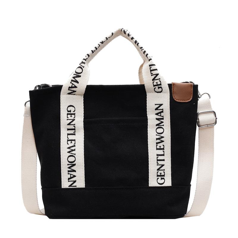 Новая сумка Новая легкая холщовая сумка с алфавитом Универсальная повседневная сумка Сумка через плечо Студенческая маленькая сумка